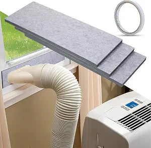 3 Pack Insulated Foam Panels for Portable Ac Window Vent Kit, Adjustable Double Layer Insulation Seal Panels to Block Heat, Reduce Noise & Fill Gaps, Fits up to 50" Windows
