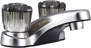 Dura Faucet DF-PL700S-SN RV Bathroom Faucet Acrylic Knobs (Satin Nickel)