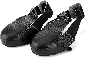 QWORK Steel Toe Cap Safety Overshoes Workplace Anti-smash Cover with Adjustable Strap for Men/Women, 1 Pair (Size 5-12 US)