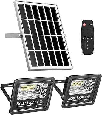 Solar Flood Light Outdoor 1000LM Dual 6000K Bright White Floodlights Ip65 Waterproof Solar Power Light Auto On/Off Dusk to Dawn with Remote Control for Yard, Garden, Shed, Barn.