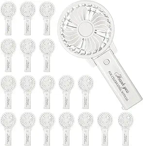Glooglitter 25 Pcs Battery Wedding Mini Handheld Fan Bulk Personal Portable Hand Held Small Hand Fan for Wedding Party Bachelorette Party Favor (Classic)