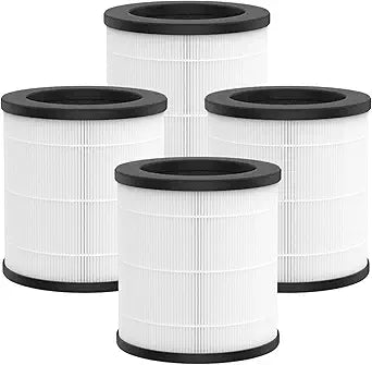 Nispira M02 Replacement Filter for MOOKA Air Purifier M02 True HEPA Activated Carbon 3-in-1 Removes Dust Odor VOCs 4 Packs