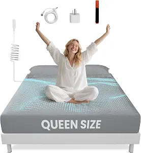 Grounding Sheets Grey Queen Size - 90% Organic Cotton + 10% Pure Silver Fitted Bed Sheet for Earthing - 400 Thread Count Deep Pocket Grounded Bedsheets - Improved Sleep Down to Earth Bedding