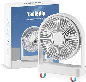 Magnetic Cruise Ship Fan, Portable USB-C Desk Fan with Strong Magnet Base, Adjustable 3 Speed & Quiet Operation, Ideal for Cruises Office Home Travel