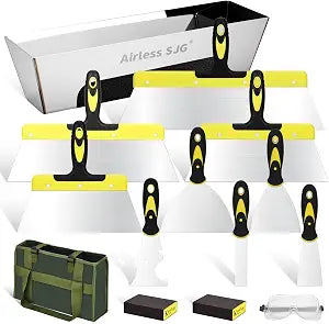 14-Piece Drywall Knife Set, Stainless Steel with Mud Pan