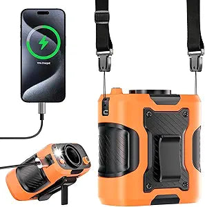 Portable Waist Fan Personal 14500mah 100 Speeds Clip On Shirt Fan Belt Cooling Device Wearable Cool Body Blow Cold Air Rechargeable Pocket Mini Men Workers Outdoor Travel Hiking Gifts