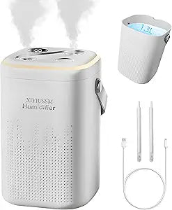 Humidifier for Bedroom 1.3l Plug In Easy Clean Humificador Smart Portable Air Small Desktop Humifier for Home Bedside Nightstand Office Desk Hotel Plants Indoor,Dorm Room Essentials