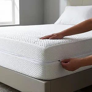 Zippered Mattress Encasement, Mattress Cover Protector, Breathable Waterproof Bed Sheet Alternative, Skin?Friendly Knit Deep Pocket Sheet Cover-ZIVZIV (Depth 10''-11'', Queen 60''x80'')