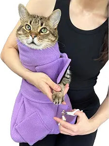 The Original Cat Calming Wrap for Anxiety Relief & Safe Handling Secure Comfort Swaddle-Calm & Cozy Cat Home Wrap- (Lavender, Medium)