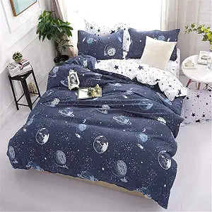 Galaxy Space Bedding Twin Boy, Microfiber Planet Boy Duvet Cover Twin Gift for Teens Kids, Universe Duvet Cover Lightweight