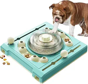 KADTC Large-Size Dog Puzzle Toy, Mental Stimulation for Dogs, Slow Feeder | Spin-to-release treat dispenser creates treats-in-motion, with 2 levels + 3 play modes for slower eating and enrichment.