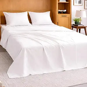Cottington Lane White Sheets for Murphy Bed Mattress, 4 Piece Premium Ultra Soft Brushed Microfiber Queen Size Wall Bed Sheet Set, 6-10 Inch Deep Pocket with All-Around Elastic