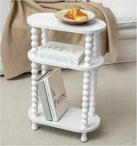 Narrow Small Side Table, Slim End Table with Storage, Wooden Bedside Table Nightstand, Skinny Accent Table for Small Spaces, Bedroom, Living Room