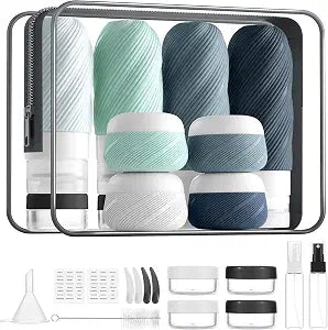 LitBear 23 Pack TSA Approved Travel Bottles for Toiletries, Leak Proof
