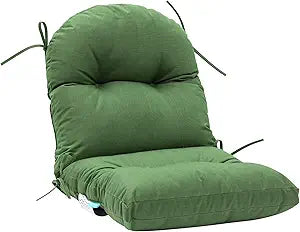 QILLOWAY Tufted Outdoor Chair Cushion Waterproof 43x20x4 Inch Non Slip Replacement Pad for Wicker Lounge Patio Furniture, Dark Green