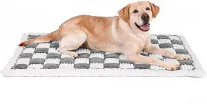 Dog Bed Mats Crate Pad for Small, Medium, Large Dogs, Washable Anti-Slip Pet Bed Mats, Cozy Warm Cat Beds Sleeping Pad (Bluegrey&White, 48.0" L x 30.0" W x 1.5" Th)
