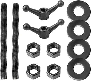 Hardware Kit for Moxon Vise, Bench Vise Screw Kit Includes 8 Inch Threaded Rods, Cast Knobs, Nuts & Washers Woodworking Workbench Tools Accessories