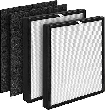 2 Pack Aerio-300 Replacement HEPA Filter Compatible with Zigma Aerio-300 Air Purifier, 2 High-Efficiency HEPA Filters 2 Carbon Pre-Filters