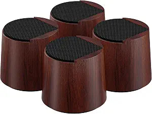 3 Inch Solid Wood Bed Risers, 8000 lbs Heavy Duty, Dual Non-Slip, 4 Pack