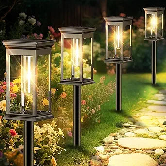Solar Pathway Lights Outdoor Waterproof 8 Pack Bright Solar Powered Garden Lights with Auto On/Off, IP65 LED Landscape Lighting for Walkway Patio Lawn Yard Decor