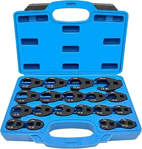 ZKTOOL 19PC 3/8 and 1/2 Drive Jumbo Crowfoot Flare Nut Wrench Set, Metric Tool 8 to 32 mm Sizes,Flare Nut Wrench set for 3/8in and 1/2in Drive Ratchet.