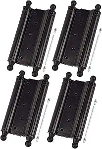 TamBee 6inch Double Action Spring Hinges Self Closing Swinging Door Hinges Saloon Door Hinges for Cafe, Kitchen, Bar Doors, Including Pins and Screws, 4 PCS