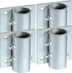 Stationary Dock Side Leg Pipe Holder,Dock Brackets Hardware for Posts,Dock Pole Pipe Leg Holder Sleeve,Heavy Duty,7/16" Hole for 3/8" Carriage Bolt