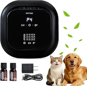 Cat Litter Deodorizer Ozone Odor Eliminator for Strong, Ozone Air Purifier for Pets, Destroys Pet Urine, Poof Odor, and Lingering Household Smells in Rooms, Car, Toilet (Plug-in version)