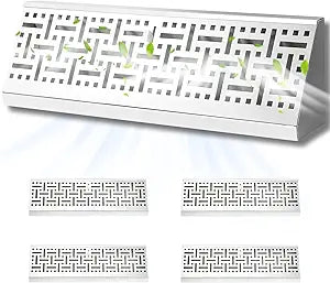 Aremae 4 Pack 18 Inch Baseboard Register - RoundFlow Design for Maximum Air Flow - Smooth-Glide Air Adjust Lever - Heavy Duty Rust-Proof Steel - Tool-Free Easy Installation