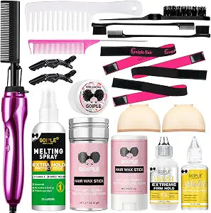 Hot Comb Hair Straightener Set for Lace Front Wigs - Heat Pressing Combs Ceramic Curling Flat Iron Electric Hot Comb for Wigs - Hair Straighteners Straightening Comb for Women Wig Installation Kit