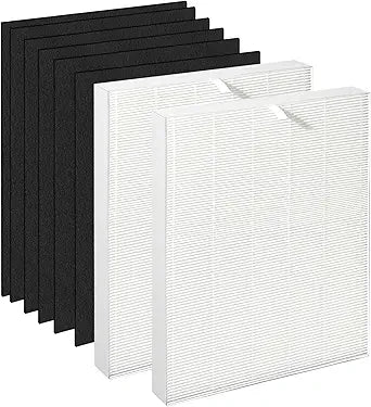 Upgraded Air108 Filter Replacement Compatible With Oreck AirInstinct air purifiers 75, 100, 108, 150,200, including 2 filters and 6 carbon pre-filters