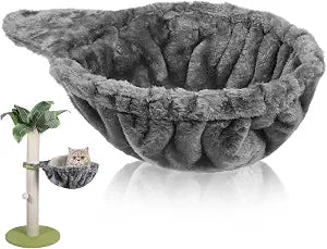 Toddmomy 1pcs Cat Tree Hammock Round Deep Basket Replacement Cat Nest Soft Plush Hammock Bed for Tower Comfortable Resting Space