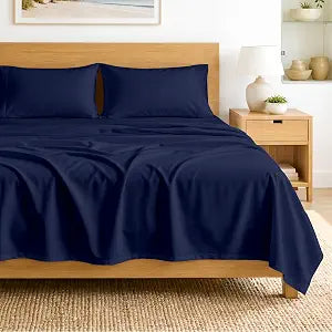 SGI bedding 100% Egyptian Cotton Sheets Full XL Size 600 Thread Count Sheets Set, Soft, Cooling, 15" Deep Pocket, Luxury Hotel Bedding, Breathable, Durable - Navy Blue