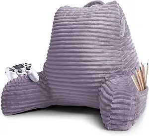 Clara Clark Reading Pillow for Bed Adult Back Pillow for Sitting in Bed, Standard Bed Pillows for Sitting Up in Bed, Foam Bed Chair Pillow, Dusty Purple Bed Rest Pillow