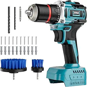 DIYtoolifz Power Drill Cordless Compatible with Makita 18V Battery (Tool Only) 1/2" Brushless Electric Drill Set,440 In-lbs(50N.m) Electric 18V Drills Driver Tool, Variable Speed Mode for Home,Garden