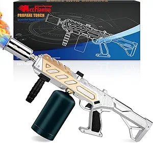 ARTFLAMM Powerful Propane Torch Gun, Kitchen Grill Torch with Detachable Design, Adjustable Flamethrower Torch Burner for Searing Steak, BBQ, Welding, Camping Charcoal Lighter(Tank Not Included)