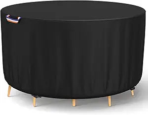 STARTWO Round Patio Furniture Covers ,Outdoor Furniture Table Covers Waterproof ,UV Resistant (110" Dia x 28" H)
