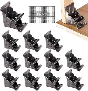 12 Pack Locking Hinge for Folding Table Brackets, TopDirect Heavy Duty Folding Brackets 90 Degree Self Locking Folding Hinge for Table Legs Furniture