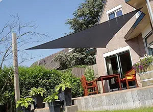 LyShade14' x 14' x 14' Cool Grey Colour Triangle Sun Shade sail Canopy Awning for Garden Deck Pool Patio pergola Backyard Sandbox Outdoor Sun shade-90% Sun Shade, Higher u.v. Block