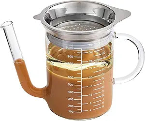 HIC Kitchen Roasting Fat Separator Gravy Strainer, Borosilicate Glass, 32-Ounces, For Stress-Free Holiday Meal Prep and Serving