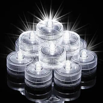 Homemory 12pcs Mini Submersible LED Lights, 150+Hour Waterproof Small Tealight Candles,Battery Operated Underwater EFX Light for Vase,Pool Pond,Halloween Lantern Decor
