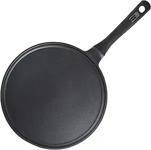 SKITCHN Crepe Pan Nonstick Dosa Pan for Roti Indian, Non-Stick Pancake Griddle Compatible with Induction Cooktop, Comal for Tortillas - 11IN