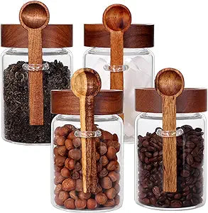 SAIOOL Loose Leaf Tea Storage Canister Set, 4 Pieces, 16 OZ