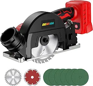 4" Brushless Cordless Cut-Off Tool Compatible with Milwaukee Battery, 500W mini Saw Up to 12000RPM with 6 Cut Off Wheel, 4" Blades & Base Plate for Metal, Wood, Tile and Plastic (No Battery)