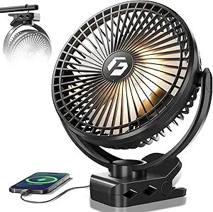 20000mAh 8"Clip On Fan, Portable Rechargeable Battery Fan for Golf Cart