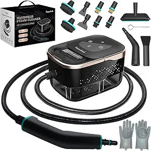 Steam Cleaner,15s Heat-Up 42.27oz Tank,2500w Handheld Steam Cleaner for Home with 15 pcs Accessories,Portable Steamer for Cleaning,kitchens,Grease,bathrooms,Grout,Tile,Bed Bugs,Floor,Couch and Car