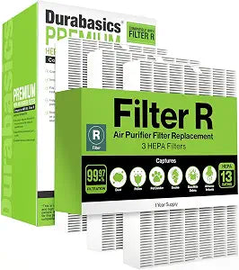 Durabasics 3 Pack of Air Filters Compatible with Honeywell Air Purifier Replacement Filters, Replacement for Honeywell Filter R, Filter R, HPA300, HPA 300 & HRF-R3
