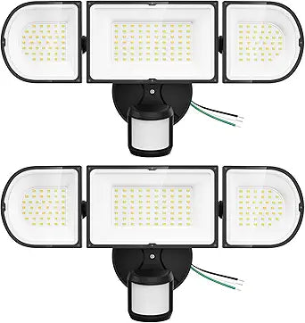 150W Motion Sensor Lights Outdoor for Outside, 15000LM LED Flood Lights Outdoor wired Dusk to Dawn, Exterior Security Floodlight Fixture Waterproof IP65, Outdoor Lighting for House, Garage 2 Pack