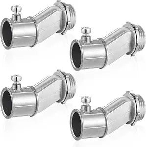 Relaxweex 4 Pack Emt to Box Offset Connector with Set Screw and Lock-nut Conduit Fittings for Electrical Fittings Galvanized Steel Emt Conduit Screw Connector(1/2inch)