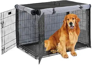 Dog Crate Cover 42 Inch 1200D Built-in Anti-freezing Felt for Pet and Large Dogs Winter Outdoors Anti-freeze Protection Dog Cages Covers for 42 Inch Metal Wire Dog Cage - Only cover (Black)